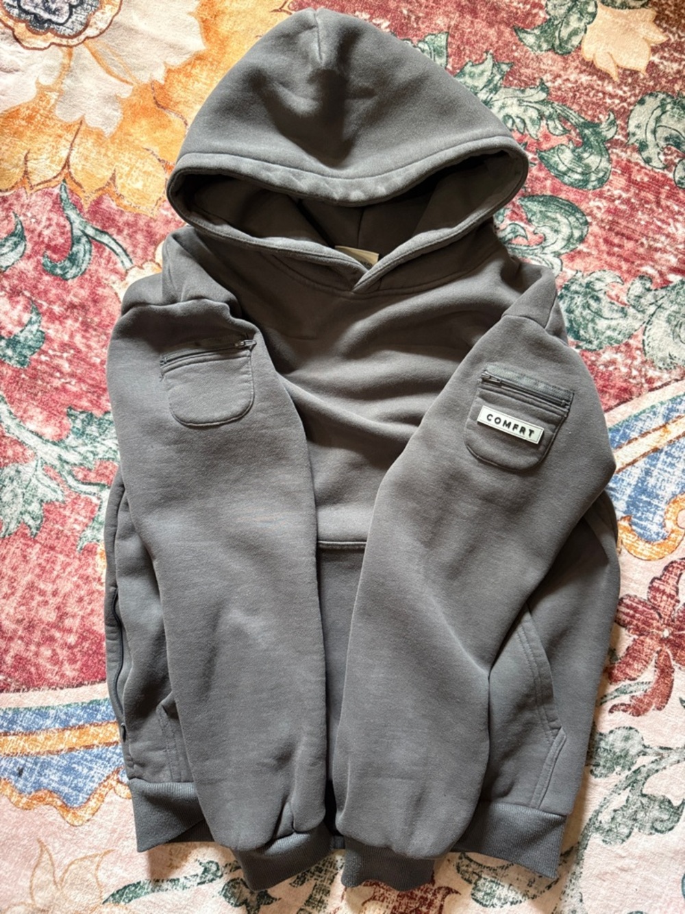 Comfort Gray Pullover Hoodie with Front Pockets